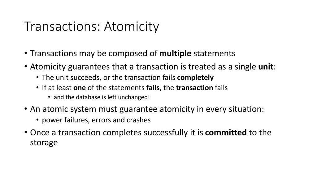 Transactions: Atomicity