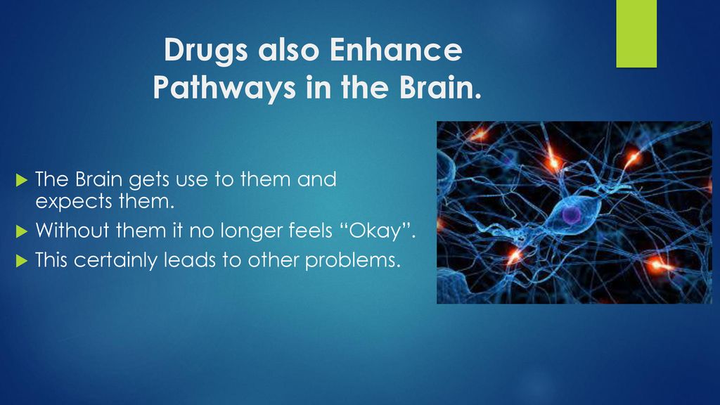 Drugs also Enhance Pathways in the Brain.