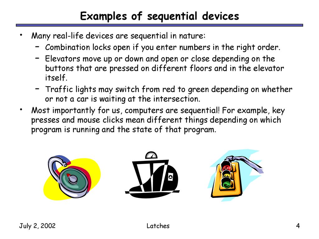 Latches the second part of cs231 focuses on sequential circuits where
