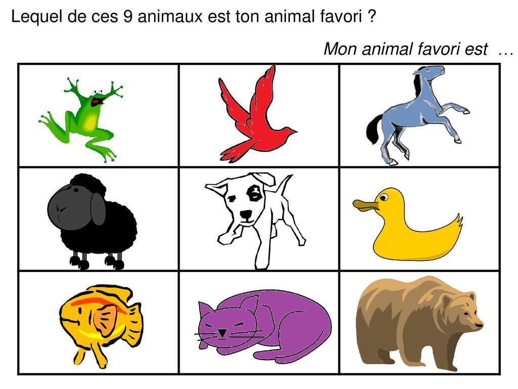 Décisions Slides 1-7 revise the 9 animals. Slide 8 begins the new learning  – how to create the plural form in French. Decisions. In this activity  pupils. - ppt download