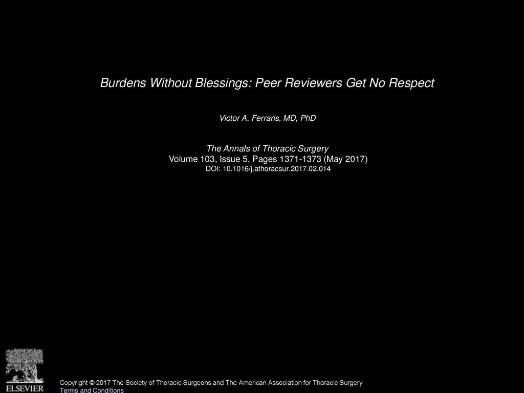 Burdens Without Blessings: Peer Reviewers Get No Respect