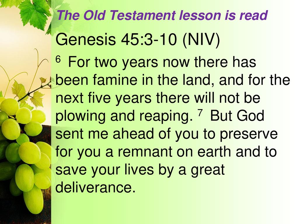 The Old Testament lesson is read