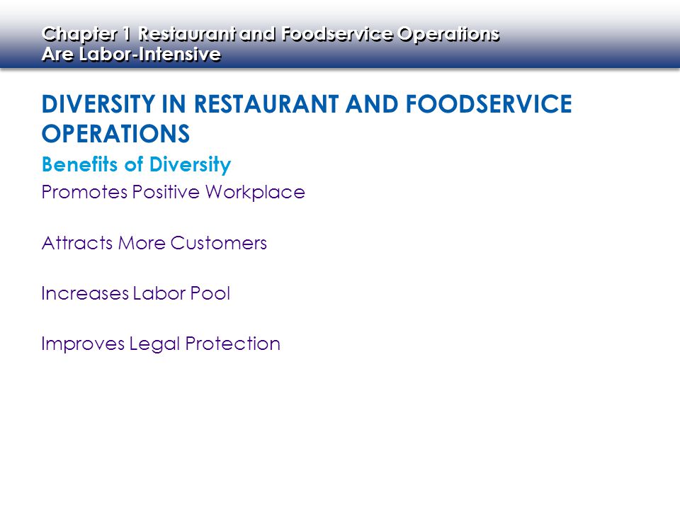 Diversity in Restaurant and Foodservice Operations