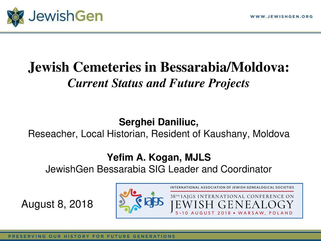 Jewish Cemeteries in Bessarabia/Moldova: