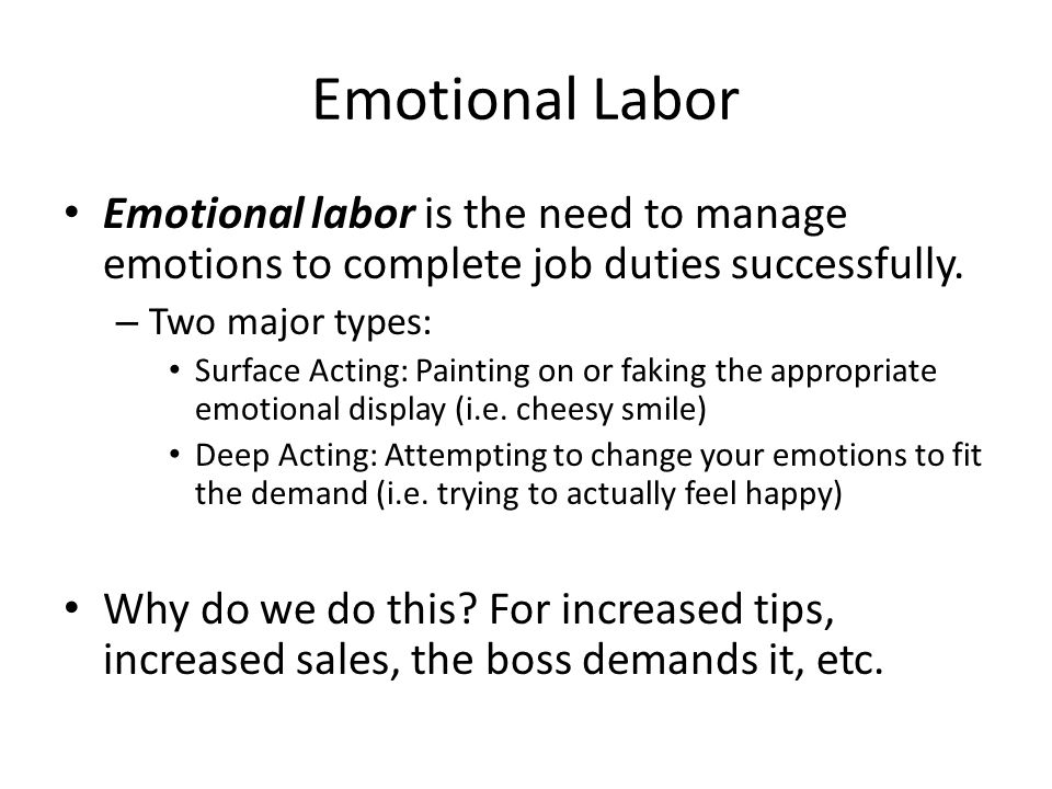 emotional labor in the workplace