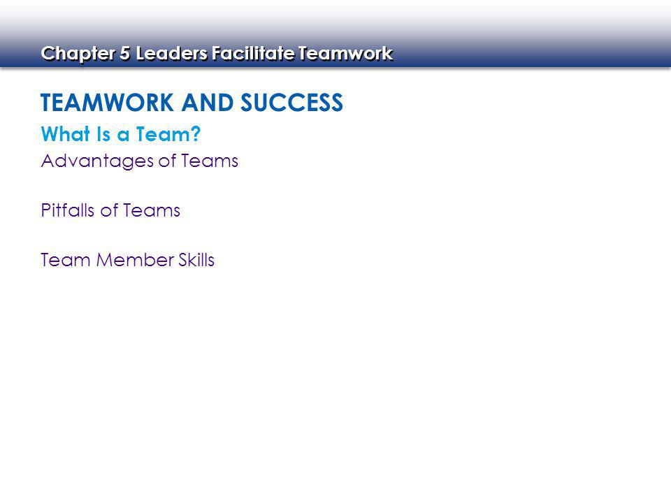 Teamwork and Success What Is a Team Advantages of Teams