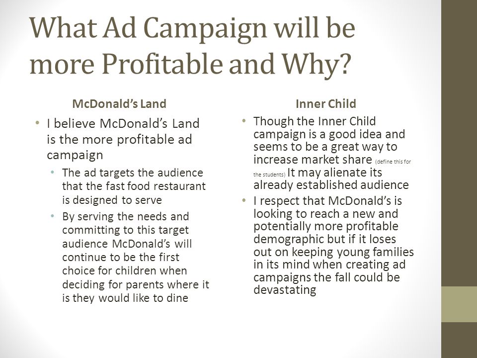What Ad Campaign will be more Profitable and Why