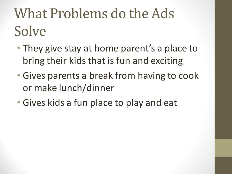 What Problems do the Ads Solve
