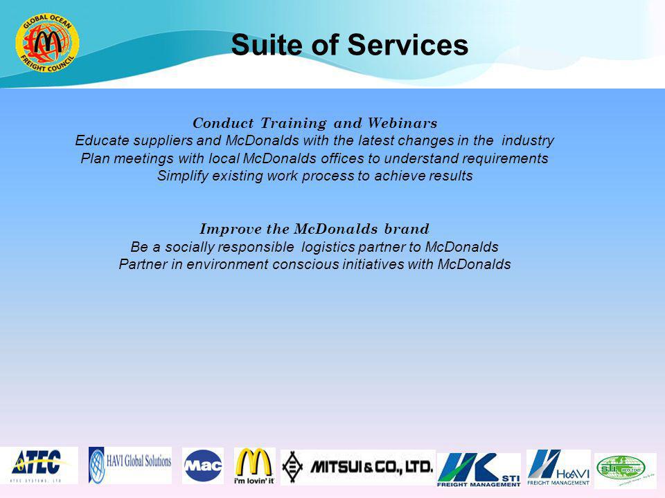 Conduct Training and Webinars Improve the McDonalds brand