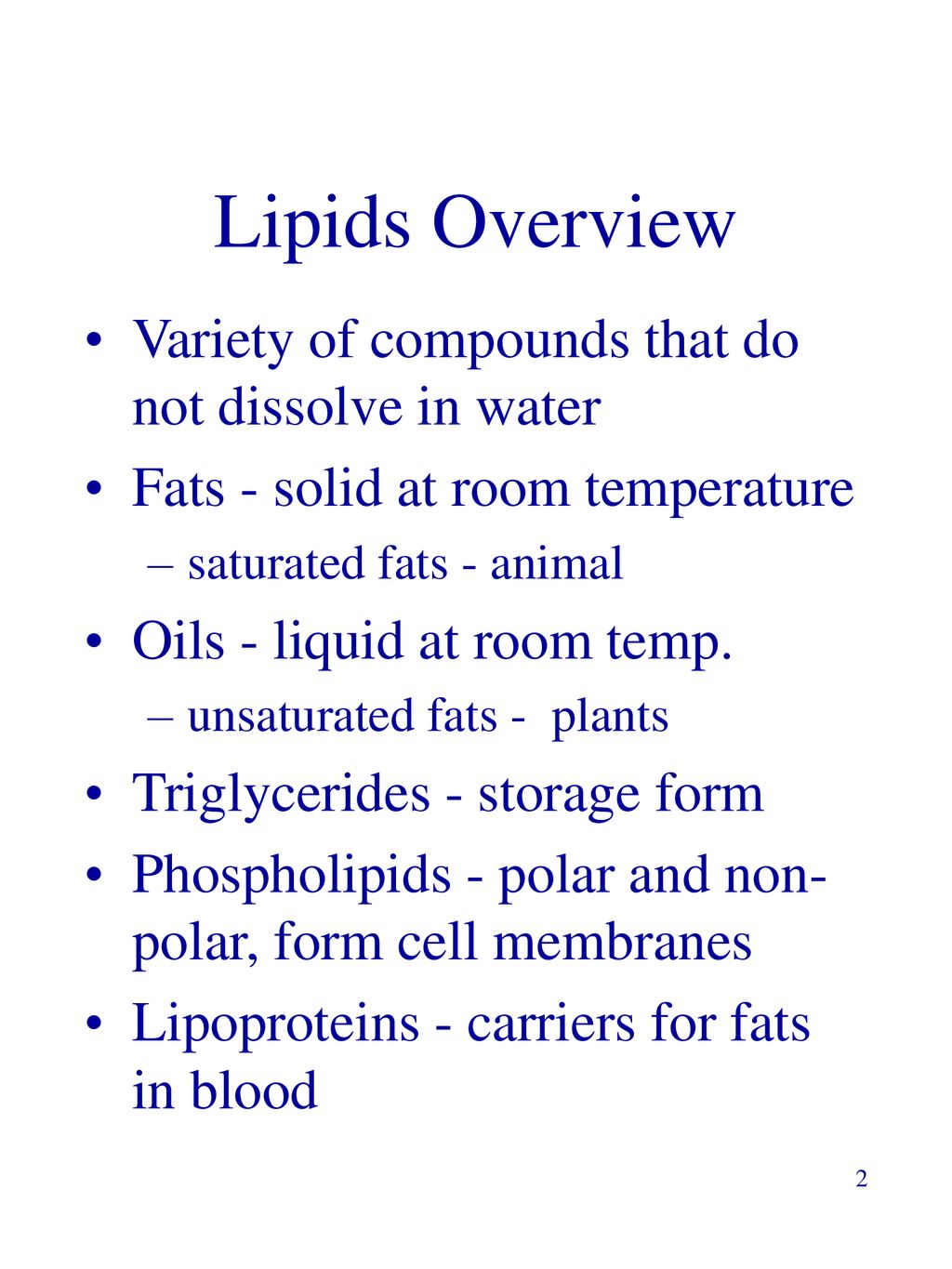 Lecture 4 Ch 5 Lipids Ppt Download