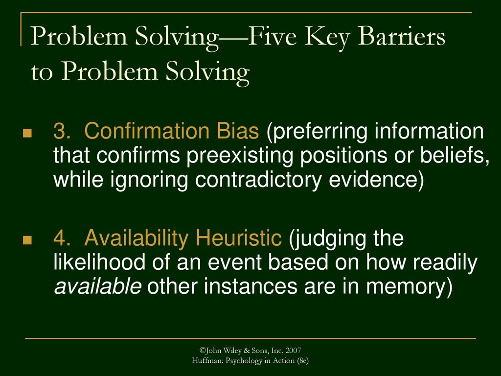 key barriers to problem solving