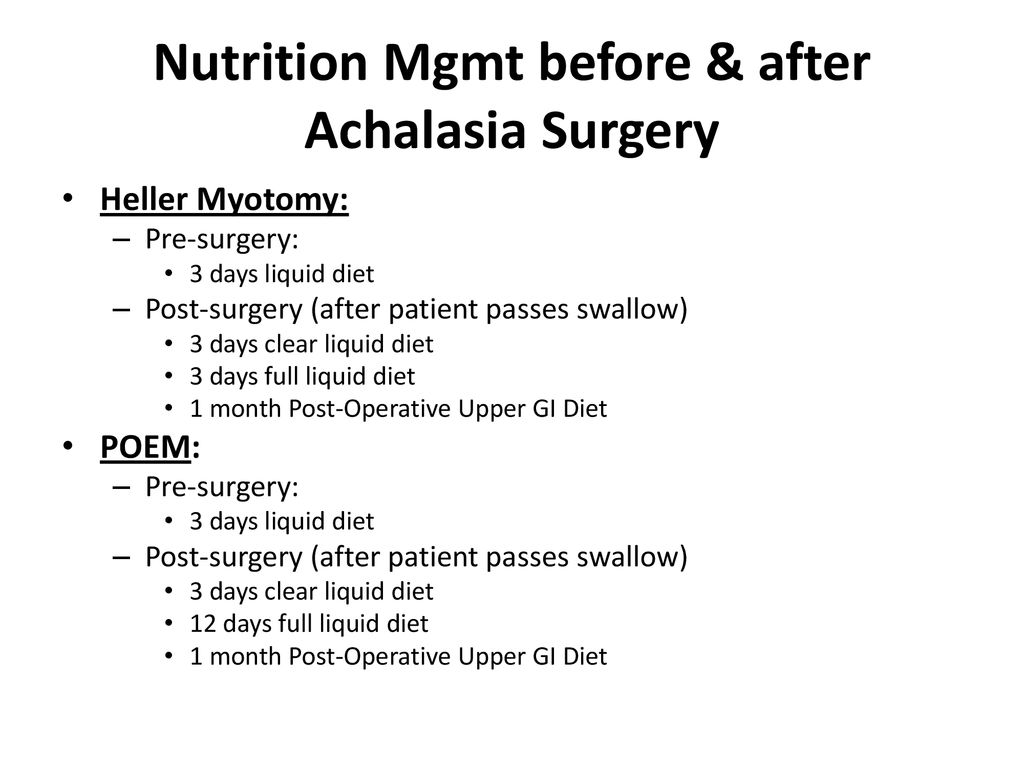 food diet after achalasia surgery