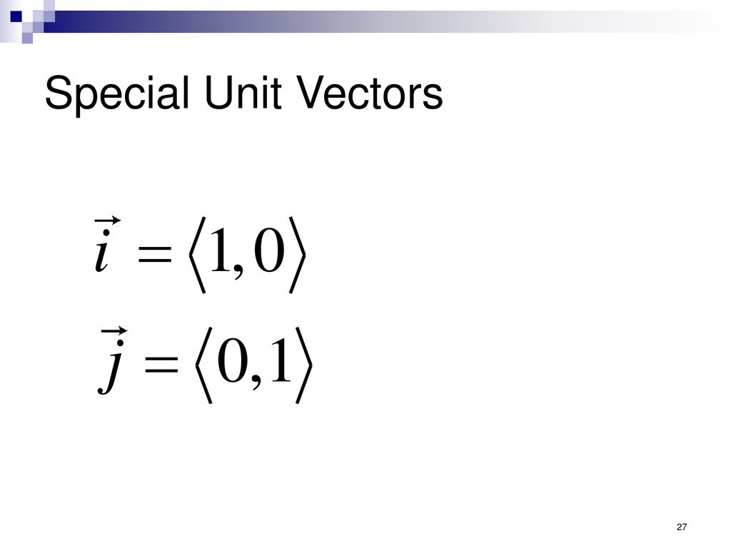 Special Unit Vectors