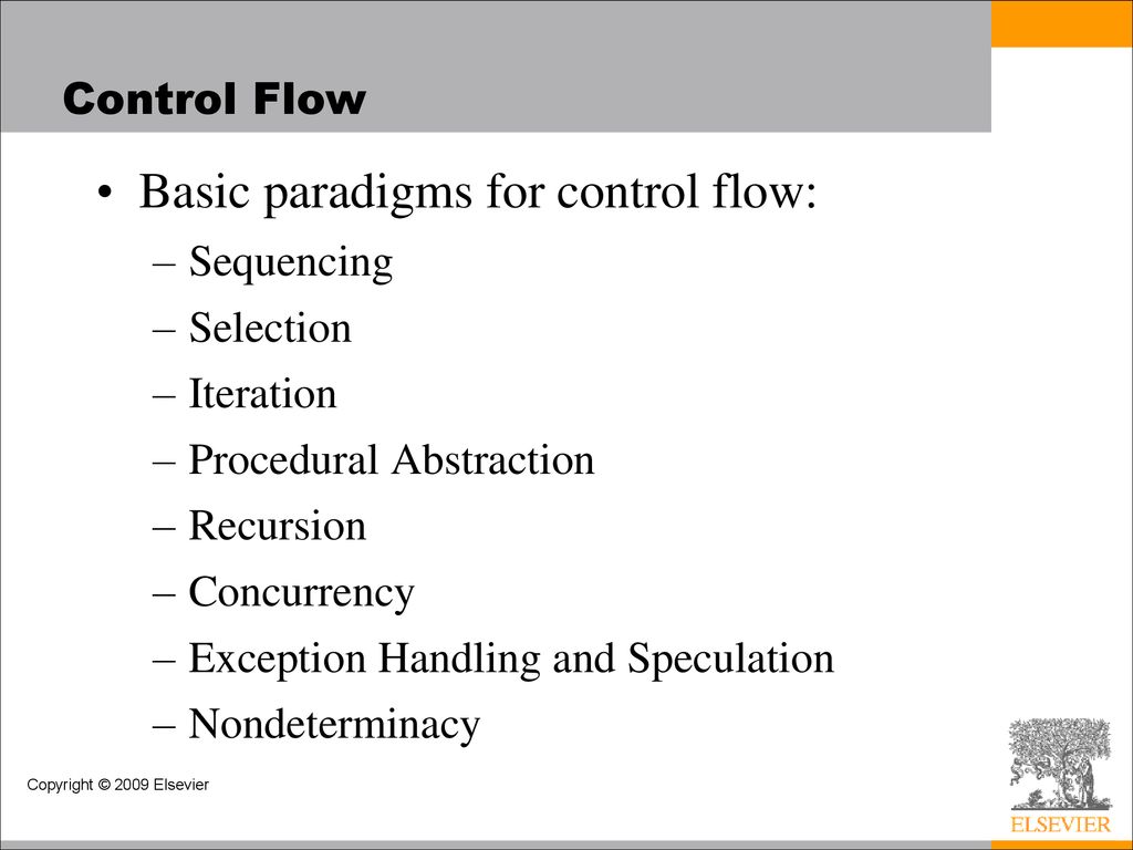 Basic paradigms for control flow: