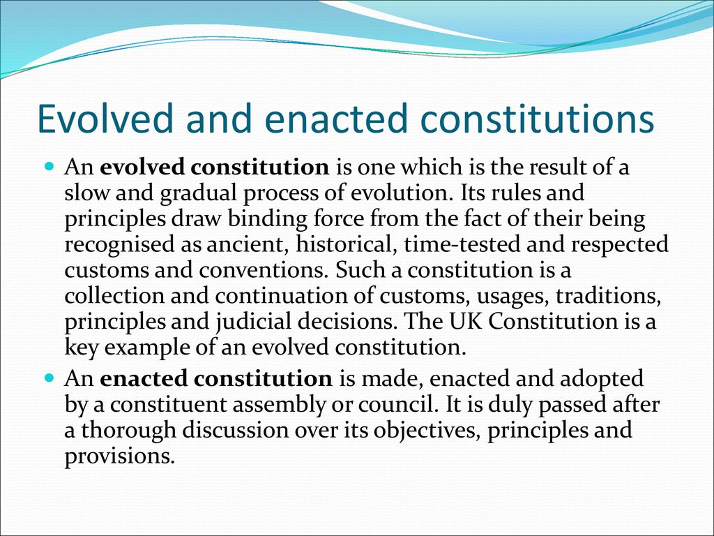 evolved constitution definition