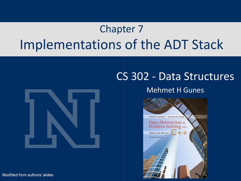 Chapter 7 Implementations of the ADT Stack - ppt download