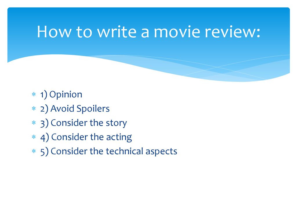 a film review presentation