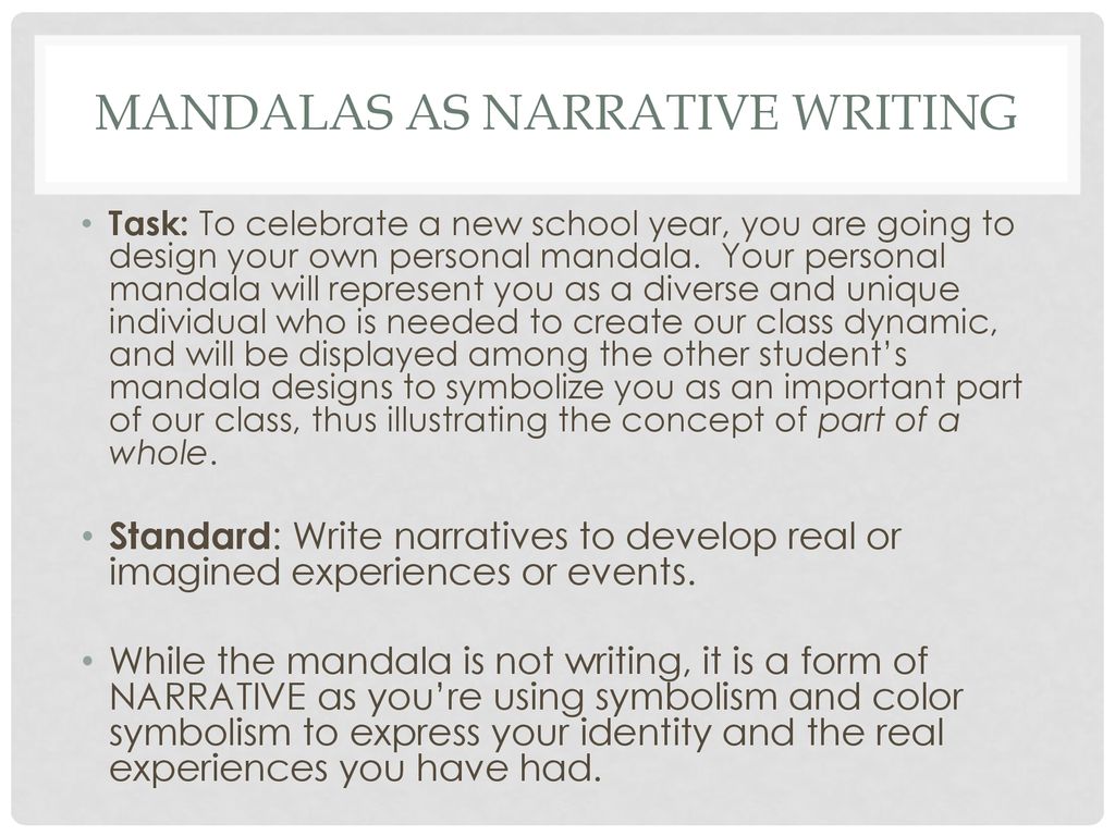MANDALAS AS NARRATIVE WRITING