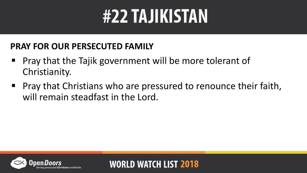 Living out your faith as a Christian in Tajikistan is not easy ...