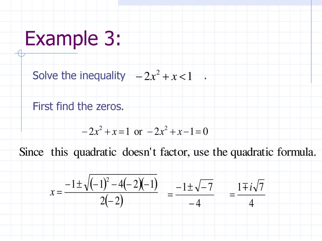 Quadratic inequalities ppt download