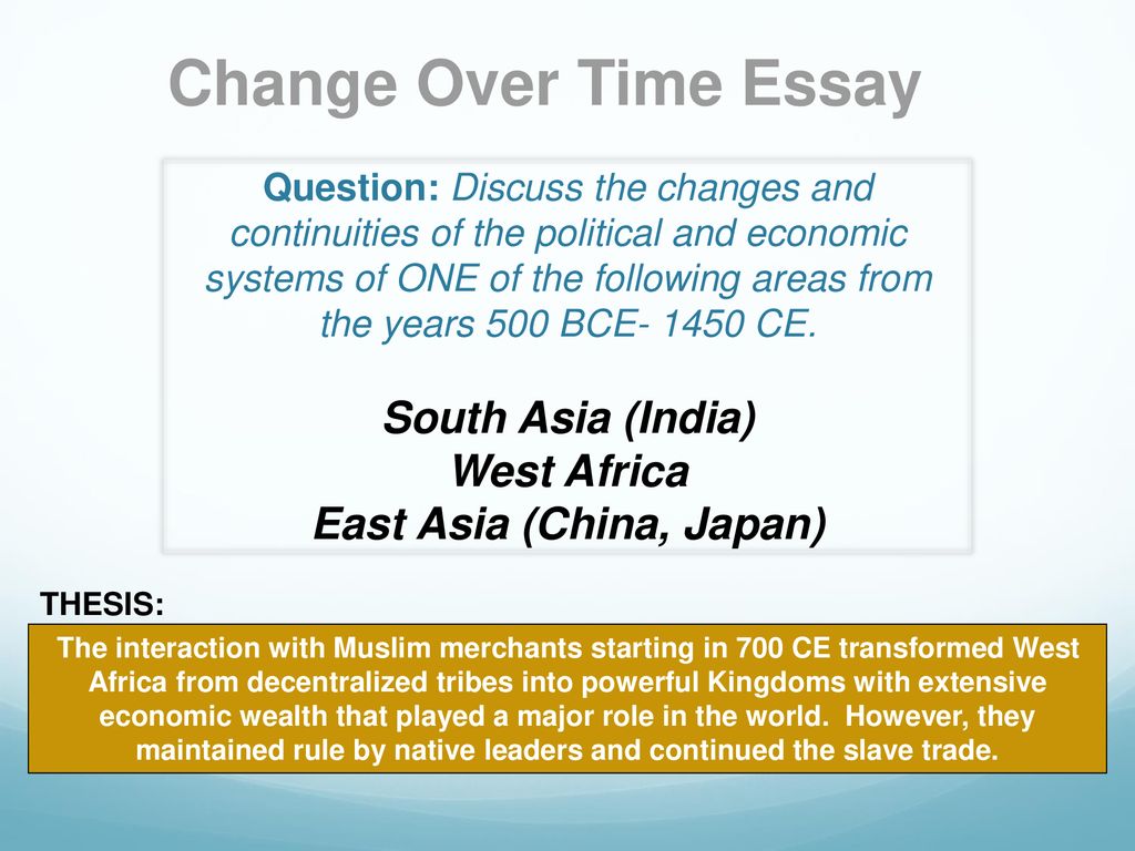 change over time essay question