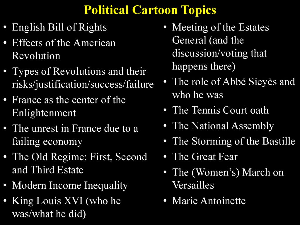 Political Cartoons Create a political cartoon combining at least two of the  topics we have discussed so far (remember the examples we looked at in  class). - ppt download