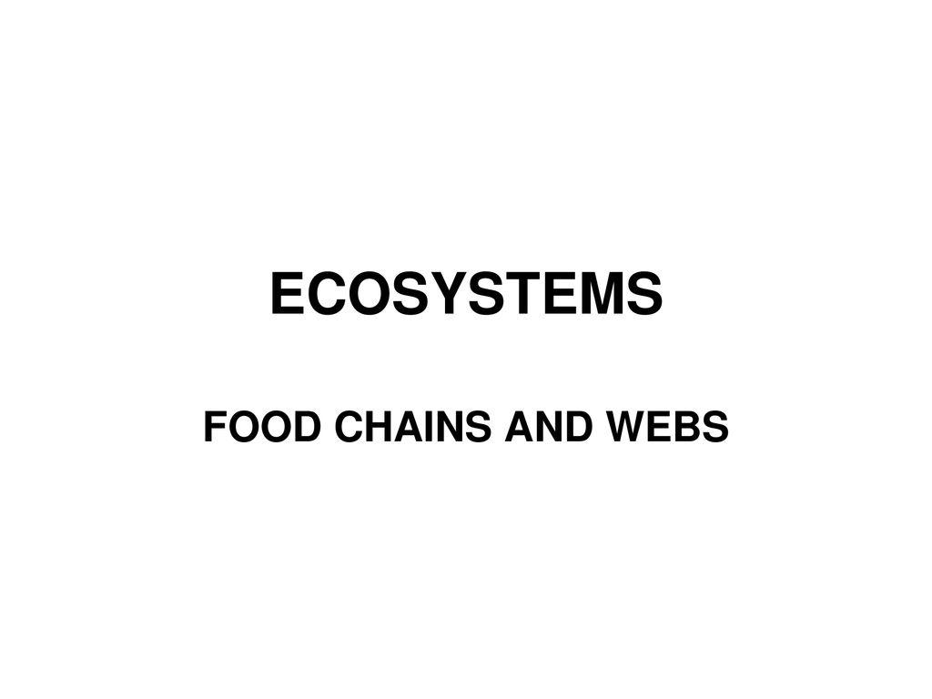 ECOSYSTEMS FOOD CHAINS AND WEBS. Biology Diagrams
