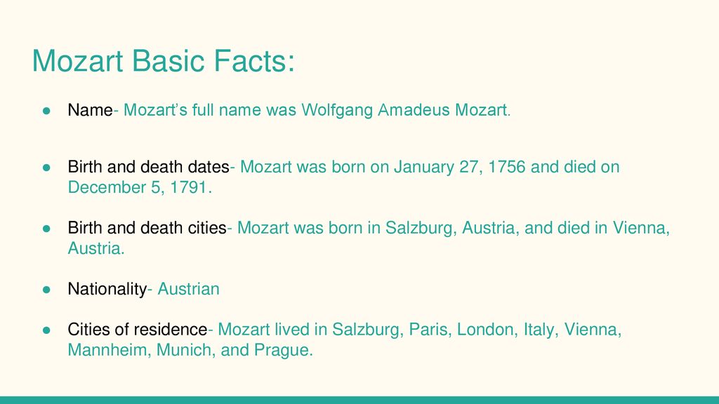 facts about wolfgang amadeus mozart facts about wolfgang amadeus mozart