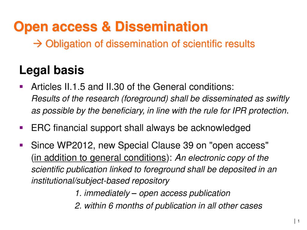 Open access & Dissemination