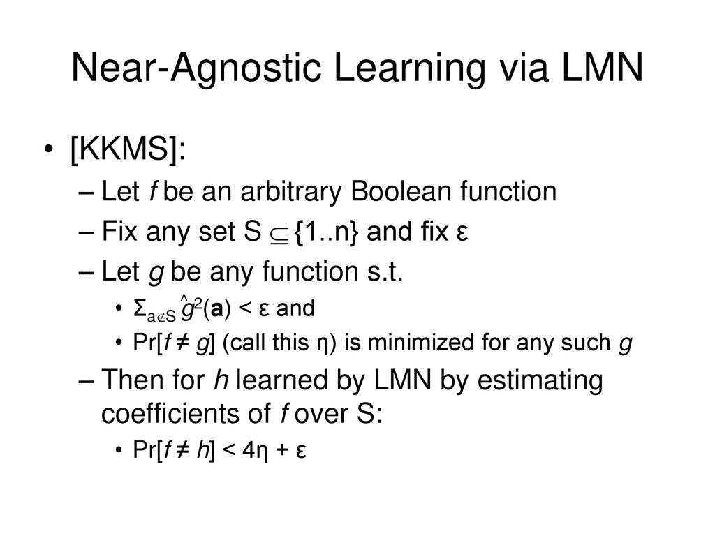 Near-Agnostic Learning via LMN