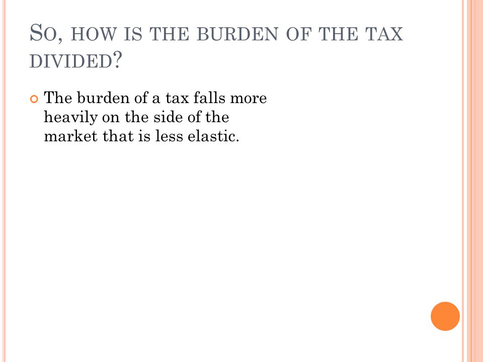 So, how is the burden of the tax divided
