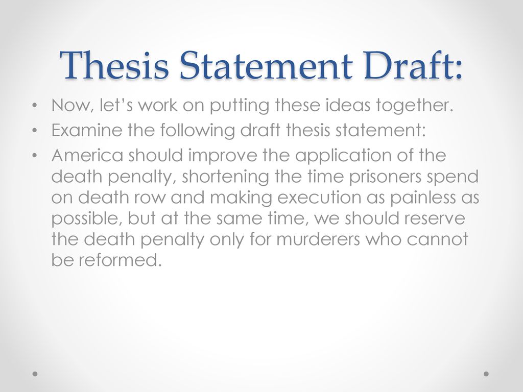 thesis statement about death penalty