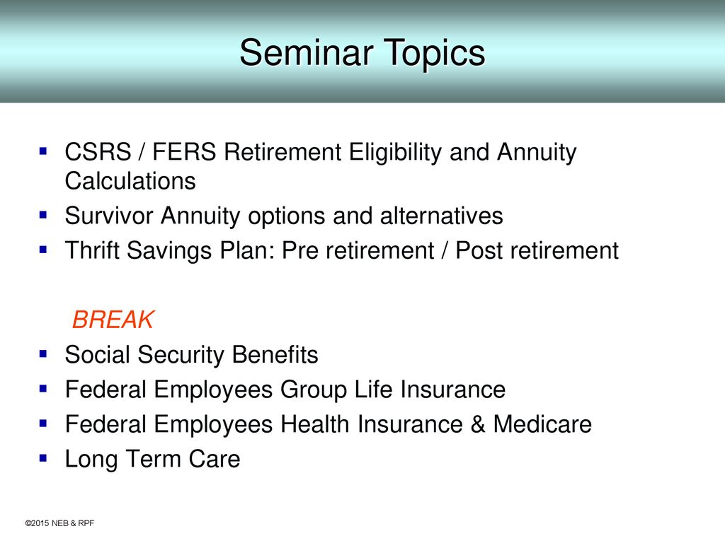 Fers and csrs retirement benefits ppt download