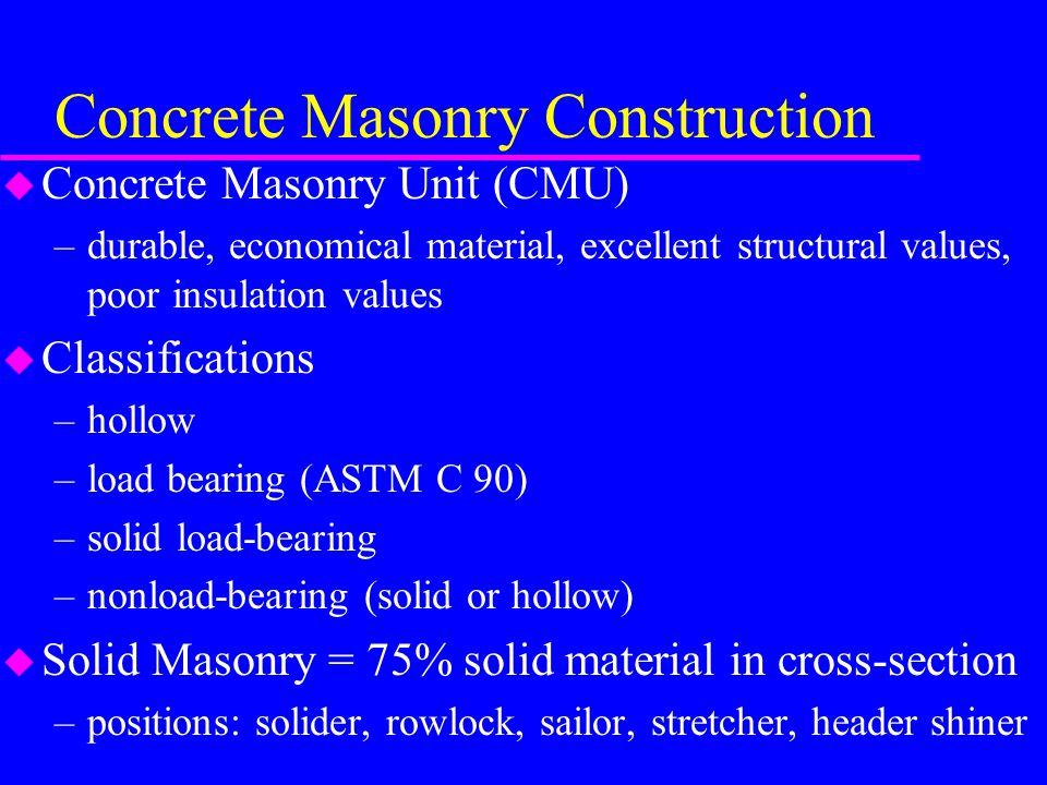 Concrete Masonry Construction