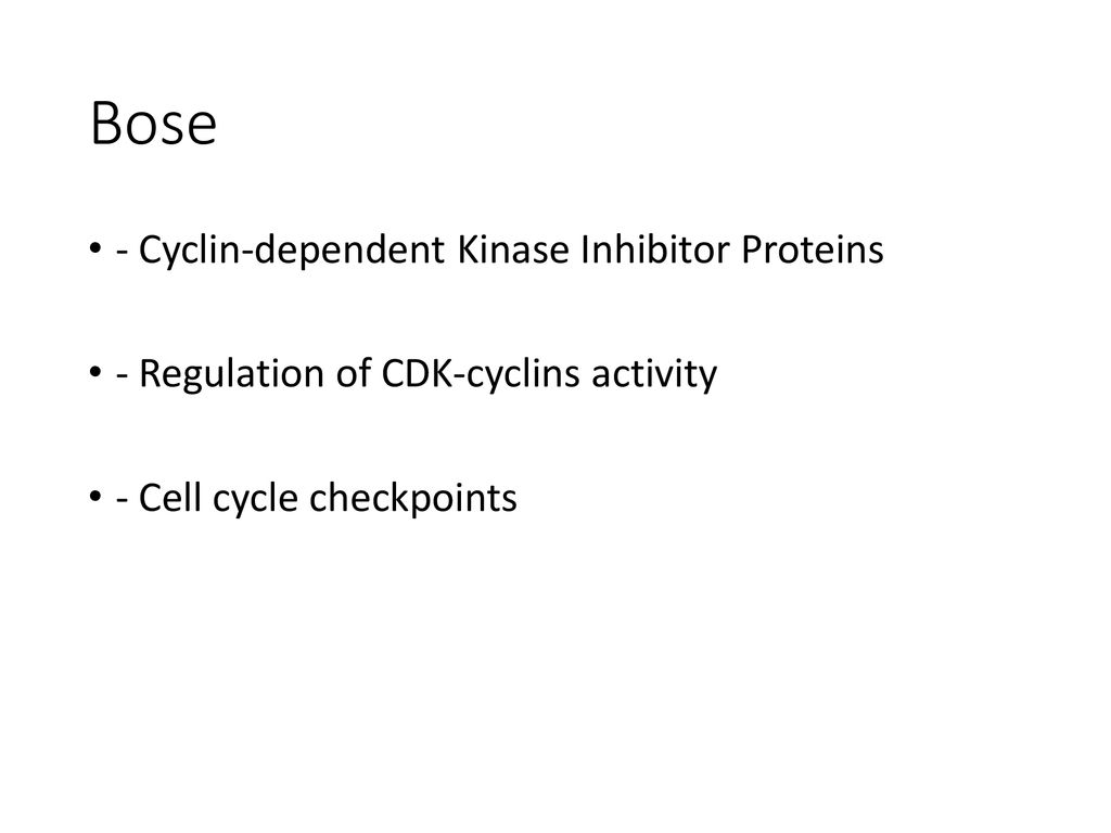 Bose - Cyclin-dependent Kinase Inhibitor Proteins