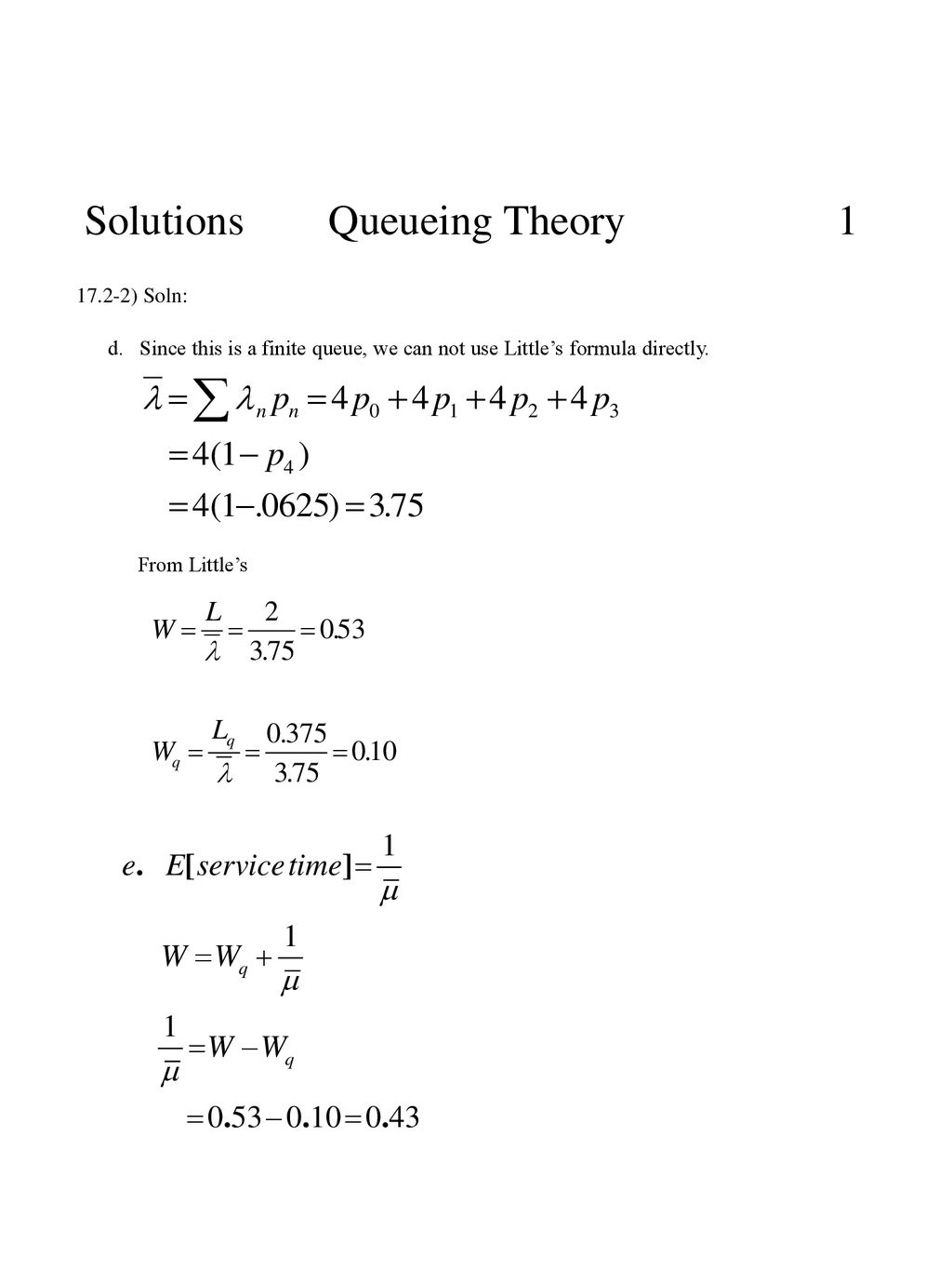 Solutions queueing theory 1 ppt download