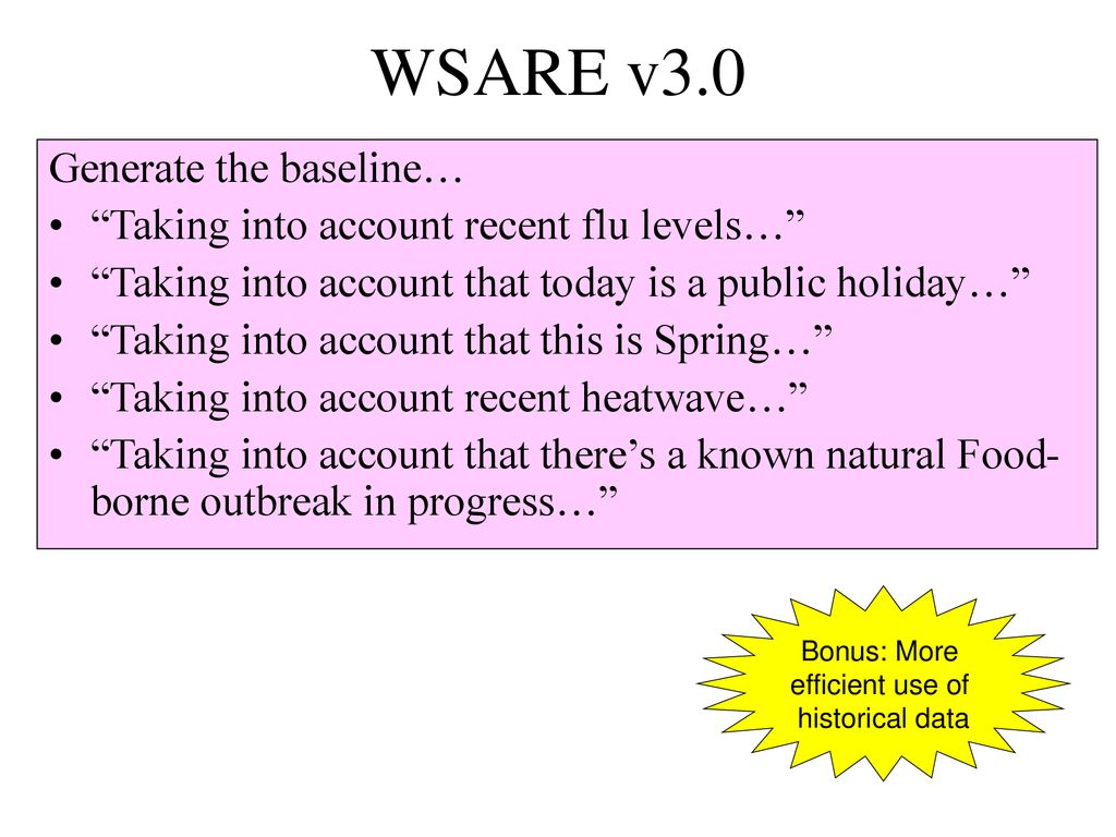 WSARE v3.0 Generate the baseline…