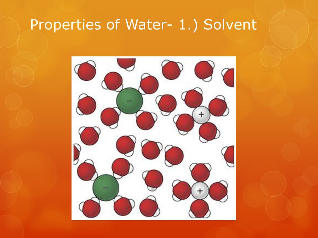 Properties of Water- 1.) Solvent