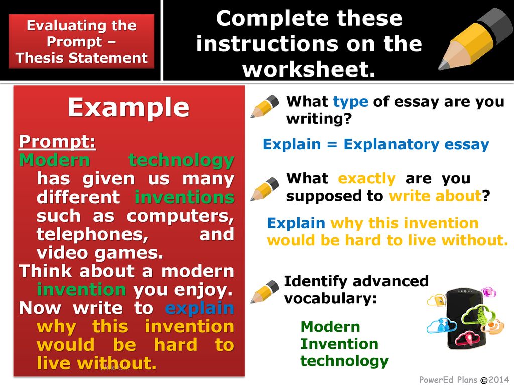 Evaluating the Prompt – - ppt download With Regard To Thesis Statement Practice Worksheet