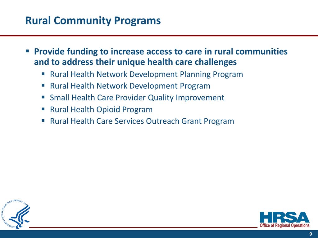 Health Resources and Services Administration Rural Community Infrastructure P3 Roundtable