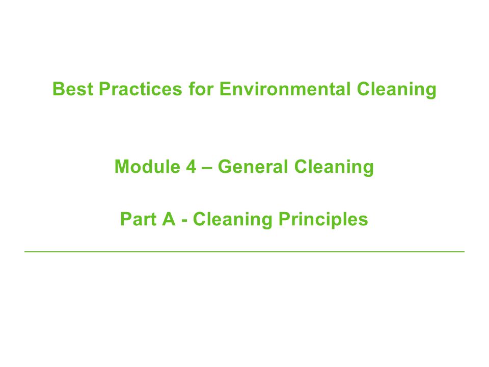 Best Practices for Environmental Cleaning