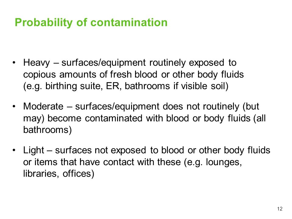 Probability of contamination