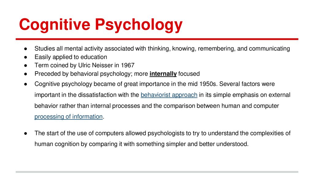why is cognitive psychology important