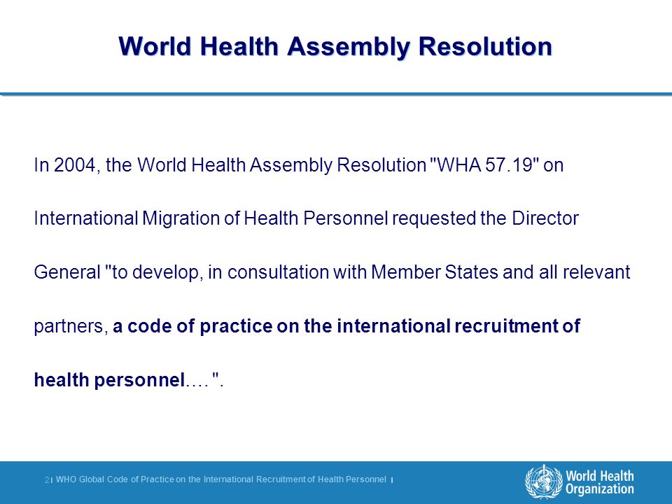 World Health Assembly Resolution