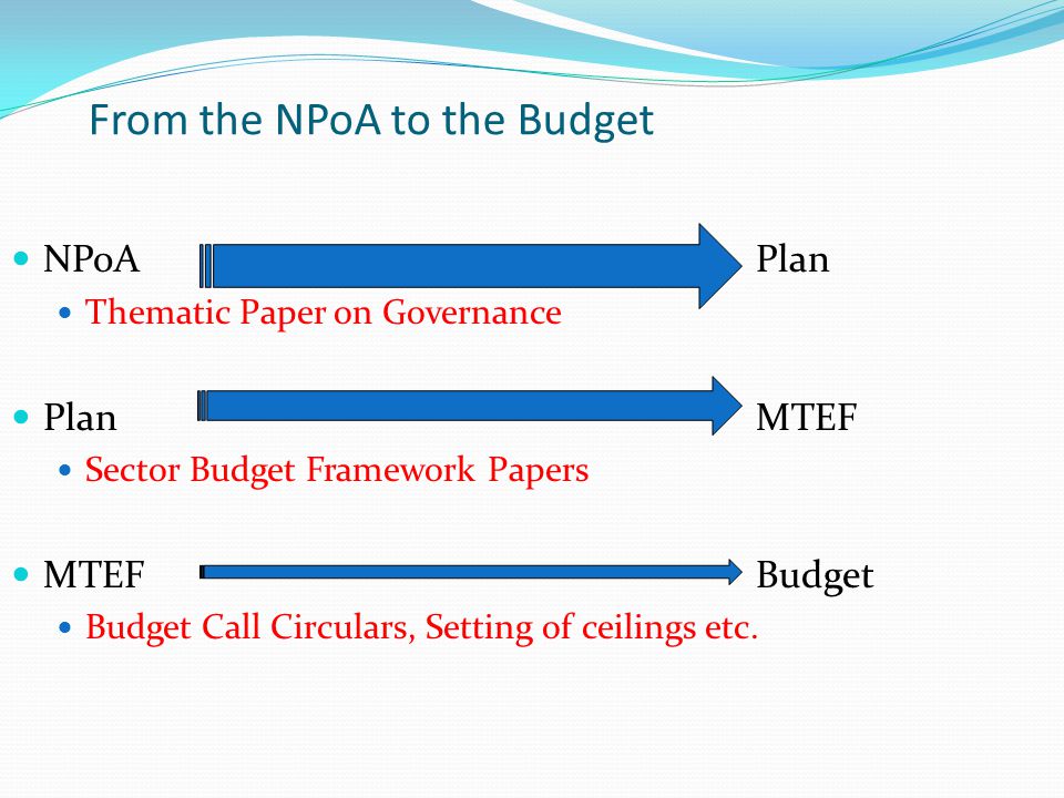 From the NPoA to the Budget