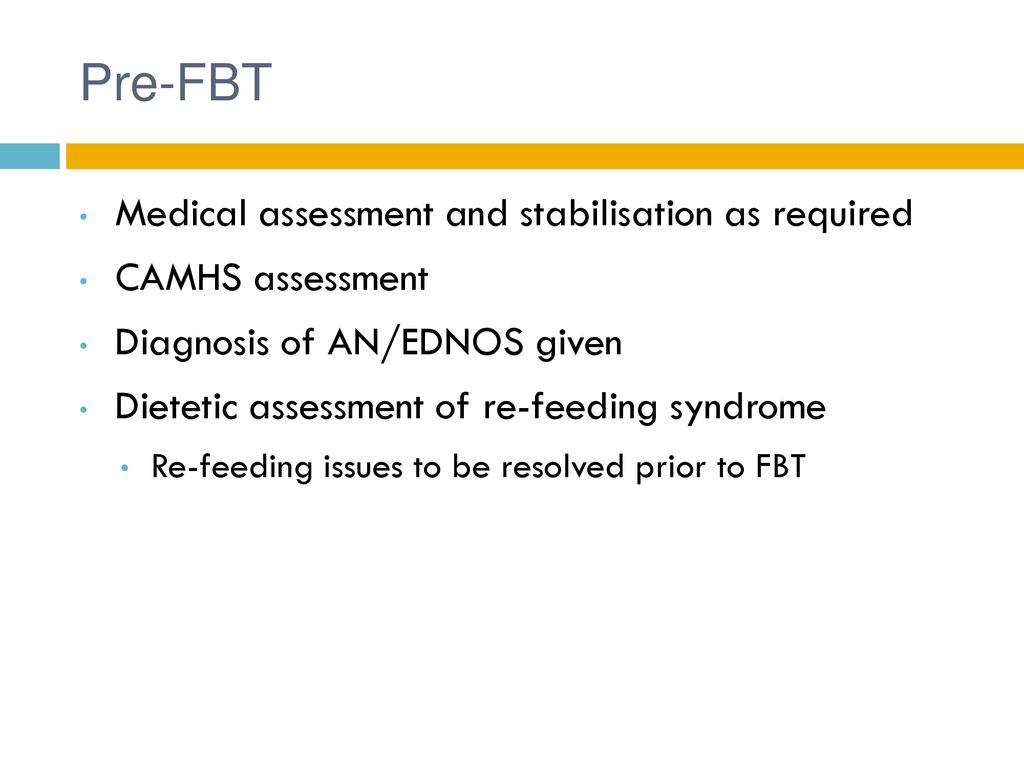 Pre-FBT Medical assessment and stabilisation as required