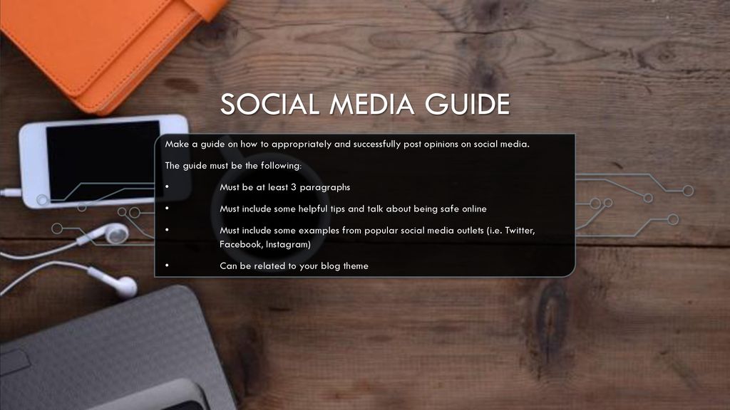 Social Media Guide Make a guide on how to appropriately and successfully post opinions on social media.