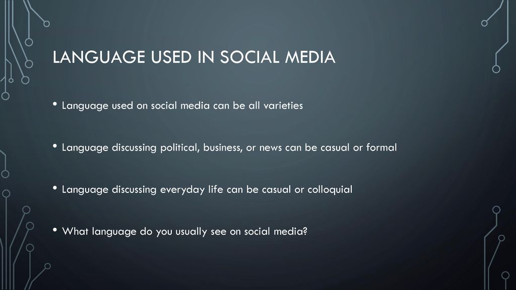 Language used in social media