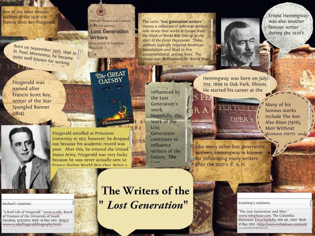 Реферат: A Writer Of The Lost Generation