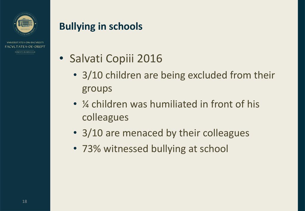 Salvati Copiii 2016 Bullying in schools